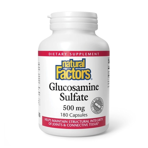 [BRSWIYTYCUPWGAD4] Natural Factors, Glucosamine Sulfate, Supports Healthy Joint Mobility, Cartilage and Connective Tissue, 180 Capsules