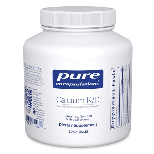 [BRSWIH3YCRYRM3TC] Pure Encapsulations Calcium K/D | Supplement for Bone Strength, Immune System, Colon, and Cardiovascular Health* | 180 Capsules