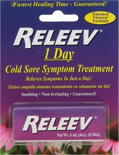 [BRSWIZT6BF5GYDTO] Releev 1 Day Cold Sore Symptom Treatment, 6 mL (0.20 oz)