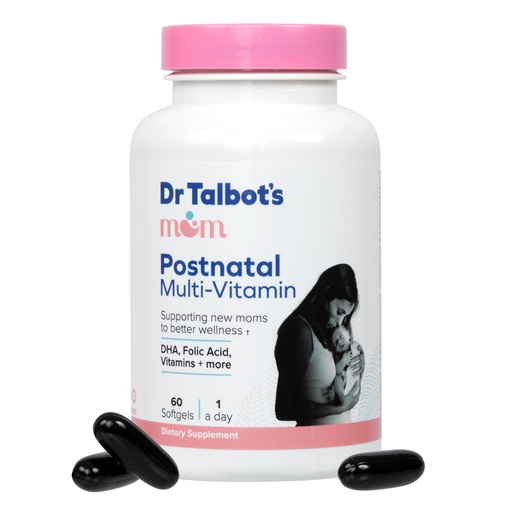 [BRSROBI7CQBGCF3L] Dr. Talbot's Mom Postnatal Multi-Vitamin - DHA, Folic Acid, Vitamins, and More - Supports New Moms to Better Wellness - 60 Softgels