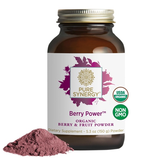 [BRSWGHYLAR6AAELL] PURE SYNERGY Berry Power | Organic Berry and Fruit Powder | Antioxidant Supplement with Organic Acai, Acerola, and Wild Blueberry | for Healthy Aging, Immune, and Skin Support (5.3 oz Powder)
