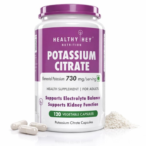 [BRSWYYYLC55RO3Q3] HealthyHey Nutrition Potassium Citrate -120 Vegetable Capsules