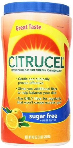 [BRSWIYADCQJQYETU] Citrucel Methylcellulose Fiber Therapy for Regularity with SmartFiber Sugar Free/Orange Flavor 42Oz (1191g)