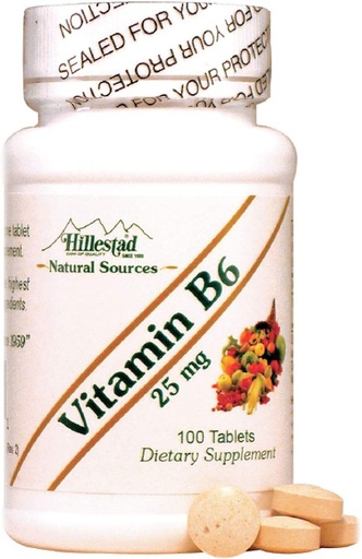 [BRSRAGQ6OEHGK2DU] Dialyvite Hillestad Pharmaceuticals - Vitamin B6 25 mg - 100 Tablets