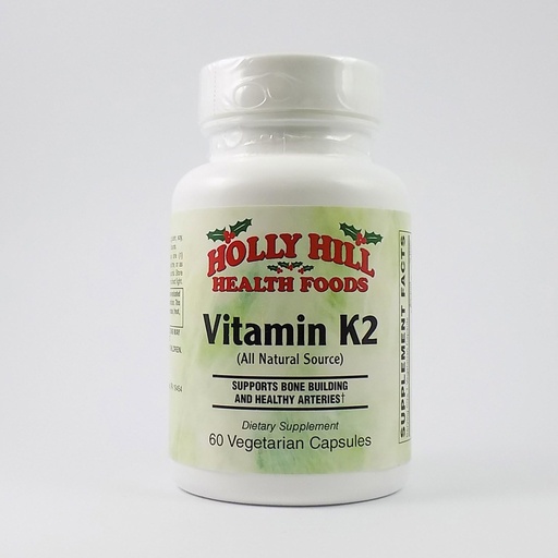[BRSWKFQEBEGAEED2] Holly Hill Health Foods, Vitamin K2, 60 Vegetarian Capsules