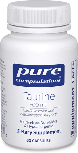 [BRSWIY37AAJQ4EDE] Pure Encapsulations Taurine 500 mg | Liver, Eye Health, Antioksid, Heart, Brain, və Muscles üçün Amino Asit əlavə