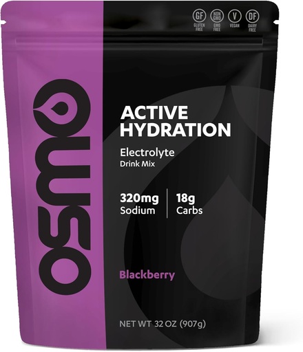 [BRSREFATAB5RM2TG] Osmo Active Hydration Electrolyte Powder (2lb Resealable Bag) - Includes Sodium, Magnesium, Potassium, Carbs & Vitamins, Cane Sugar - All Natural Ingredients, 3X Faster Hydration Black Berry