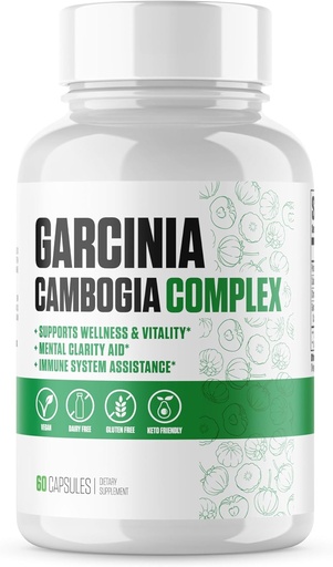 [BRSROAYNA4NAIDTP] Garcinia Cambogia Extra Strength | #1 New Garcinia Cambogia Supplement Plus Potassium Chloride, Calcium Carbonate & Chromium Amino Acid | Increase Energy & Stamina - 60 Vegan Capsules