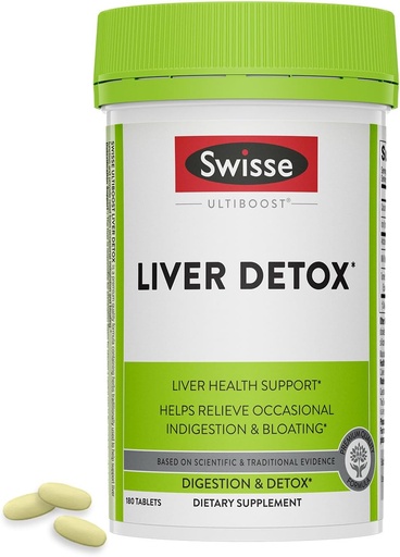 [BRSWEC34PIPWO3LF] Swisse Milk Thistle Liver Cleanse Detox & Repair | Liver Detox & Liver Support | Milk Thistle + Turmeric + Artichoke Extract | Dose for Your Liver | 180 Liver Pills
