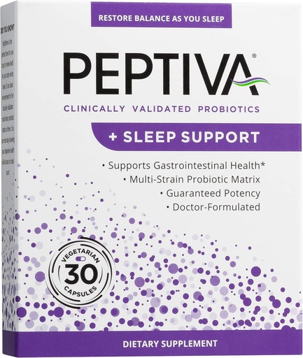 [BRSWGZYHBUBWE2AZ] Peptiva 26亿 CMFU Probiotic and Sleep Support - 临床验证 多排Probiotic - 乳房杆菌和比菲多杆菌,梅拉托宁 - 30 Counter