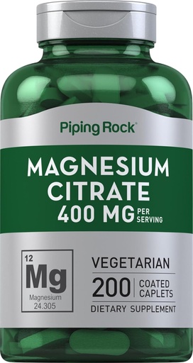 [BRSRMGD6AUOQOYLG] Piping Rock Magnesium citraat 400 mg 200 caplets 