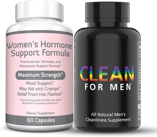 [BRSROC34AUGRG3A4] Re+Gen Nutrition Clean for Men Fiber Supplement & Women's Hormone Balance Support, Vitamin E, Dong Quai, Natural Supplements for Bloating, Constipation and Gut Health, Stool Softeners, Helps Cleanse B