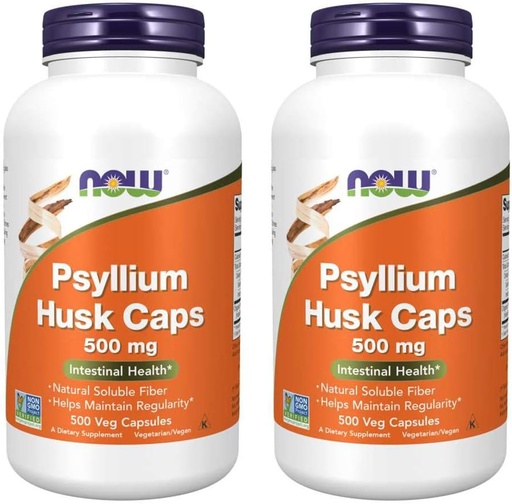 [BRSWIAQOAAGWOD3Y] NOW Foods Psyllium Husk 500mg, 500 Capsule (2 Pack)