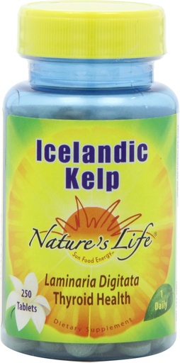 [BRSWIZ32BRYAGCL2] Nature's Life Kelp, Icelandic, 41 Mg, Laminaria Digitata, 250 Tablets, (Pack of 2)