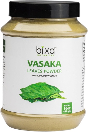 [BRSWECT2CUPWCGTP] bixa BOTANICAL Vasaka Leaf Powder | Adhatoda vasaka | 1 Pound / 16 OZ | Ayurvedic Herbal Supplement to Reduce Extra Pitta (Heat) from Body | Gluten Free, Non-GMO, Steam Treated, Vegan, 100% Pure.