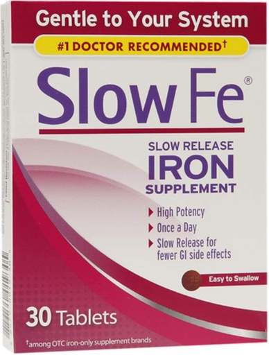 [BRSWKGYIBIMAYDDU] Slow Fe Slow Release Iron, Tablets 30 ea (Pack of 6)