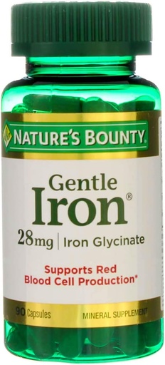 [BRSWIY37BQDGE33E] Nature's Bounty Gentle Iron - 28 mg - 90 Capsules