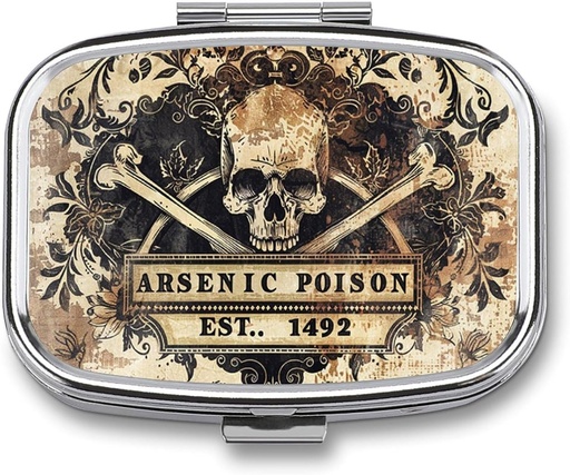 [BRSRACALC4AW23D6] Metal 2tment Pill Organizer Travel Friendly Portable Compact Pill Box Cute Pill Case to Hold Vitamins,Fish Oil,Supplements,Meds,Tablet for Purse,Pocket. (1492.)