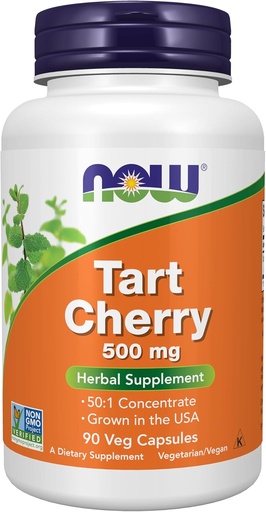 [BRSWGGIRC4FBUFLJ] NOW Foods добавки, Tart Cherry (Prunus cerasus) 500 мг, 50:1 Концентрат, трав'яні добавки, 90 Veg Капсули