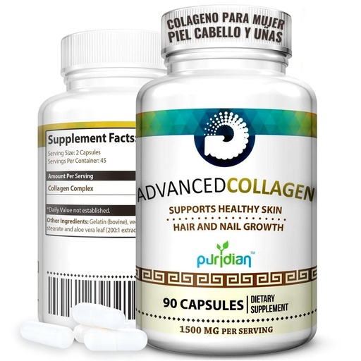 [BRSWKHYKDEBA42TY] Hydrolyzed Collagen Capsules for Women – Hair Skin Nails & Joint Support – Advanced Collagen Supplement – 90 Capsules | Colágeno Hidrolizado para Mujer