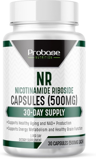 [BRSROYL4AQIQ4CT5] Probase Nutrition, NMN Alternative NR Supplement NAD+ | Nicotinamide Riboside is Formulated for Energy and General Wellness | 30ct/500mg, 30-Day Supply