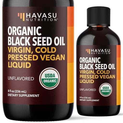 [BRSROCQYOQOR423V] Organic Black Seed Oil Liquid, Unflavored, 8 fl oz, Black Cumin Supplement | Organic Black Seed Oil Cold Pressed Liquid for Immune Function, Digestive Support & Hair Nourishment, Non-GMO, Vegan