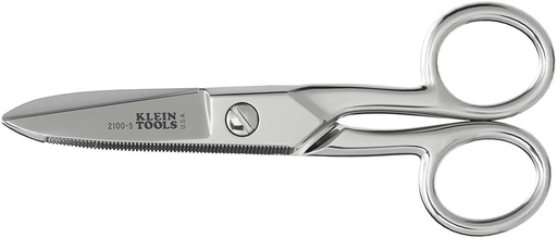 [BRSWIYTQOAHBA3T2] Klein Tools 2100-5 Electrician Scissors, Made in USA, 5.25-Inch Compact Scissors for Heavy-Duty Cutting and Low Voltage Work, Multi-Purpose