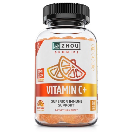 [BRSWGAI5AANWCCI4] Zhou Vitamin C+ Gummies - Vitamin C Gummies for Adults and Kids, 270 mg per Gummy with Bioflavinoids and Acerola for Immune Support - 60 Vegan Gummies