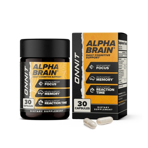 [BRSWGBI5OUNRQAIU] ONNIT Alpha Brain Nootropic Brain Supplement for Focus, Memory, Mental Clarity, Cognitive Support with L-Theanine and Vitamin B6, 30 Count Capsules