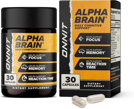 [BRSWGBI5OUNRQAIU] ONNIT Alpha Brain Nootropic Brain supplement for Men &quot; Women, IGENTM Non-GMO Tested ) Memory, Mental Clarity &apos; Cognitive Improvement ) Focus Capsules with L-Theanine, Vitamin B6 (30 count)