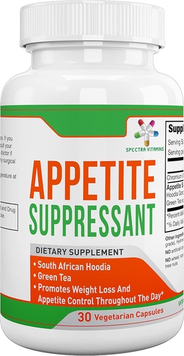 [BRSWGAYHCAPRAGTU] Appetite Suppressant 30 Capsules - S. African Hoodia and Green Tea Extract Control Appetite, Support Weight Loss, Increase Energy and Metabolism, Made in USA