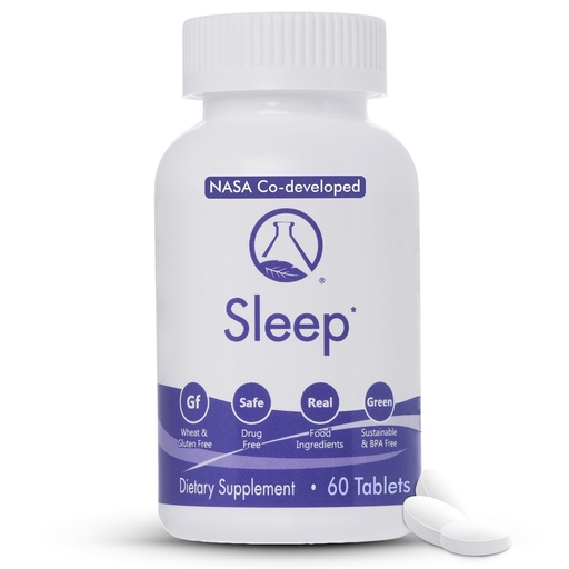[BRSWKZQDCB5GCFLC] Sleep - Natural Sleeping Aid Supplement Tablets with Valerian Root, Passionflower, Magnesium, Melatonin, Soothing Herbs for Relaxation, Recovery and Sleep - NASA Technology, 60 ct