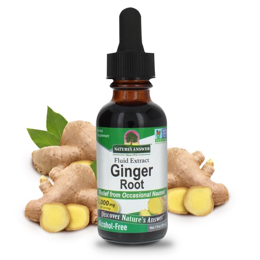 [BRSWIFQCAYPAAHIZ] Nature's Answer Ginger Root Alcohol Free Extract 1 Ounce | Supports Stomach Function | Vegan | Vegetarian | Non-GMO | Gluten Free