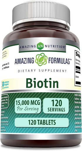 [BRSRMCQYBAMR6FDF] Una fórmula increïble biotina suplementari nts 1500 Mcg Per Serviting 120 taules Noth-GMO nton Guten Free US