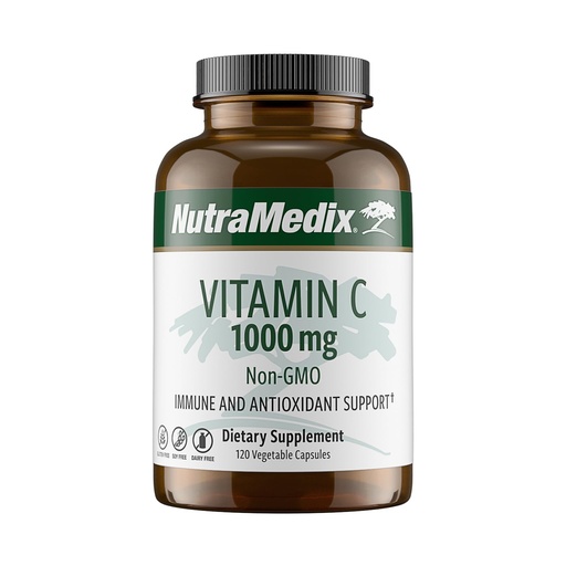 [BRSWYFIQPMBAAYAZ] NutraMedix Vitamin C 1000mg - Antioxidants Supplement for Immune Support & Heart Health - Vitamin C from Ascorbic Acid - Vegan, Non-GMO (120 Vegetarian Capsules)