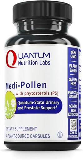 [BRSWIGYZBUCBGHQ5] QNL Quantum Medi-Pollen - Miesten Eturauhasen terveys täydentää - Tukee Prostate & virtsateiden terveys - Vegan virtsanterveys täydentää - 45 Plant-Source Kapselit