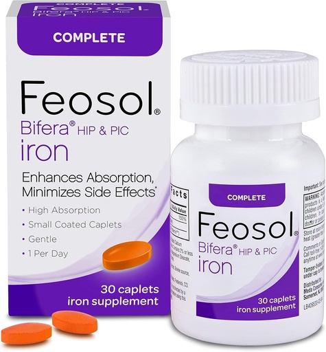[BRSWIHQLO4GAMD3A] Feosol Bifera Iron Caplets Complete 30 ea (Pack of 5)