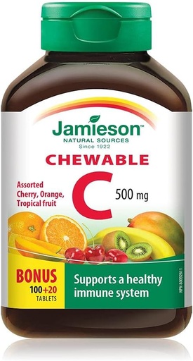 [BRSWKFTZB4JWAHD2] Jamieson Vitamin C Mixed Fruit 500mg 120 Tablets
