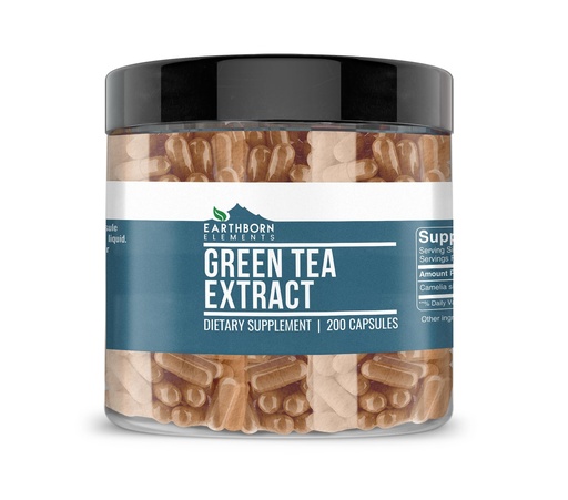 [BRSWGGD3C54AGCYV] Earthborn Elements Green Tea Extract 200 Capsules, Pure & Undiluted, No Additives