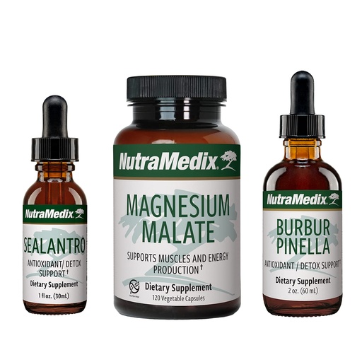 [BRSWYGABOAIQYF3V] NutraMedix Detox Set - 3-Piece Kit with Sealantro, Burbur-Pinella & Magnesium Malate for Cleansing, Detox & Daily Wellness Support - Plant-Based Liquid Detox Drops & Daily Capsules