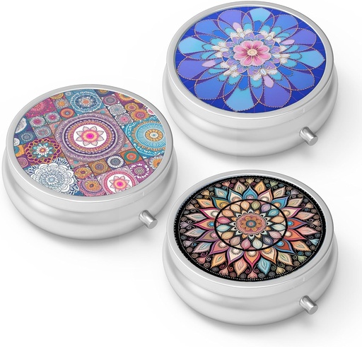 [BRSROCYFCF7GADIY] Box tablete 3 Predel majhne tablete primeru,Prenos za Žepek ali zaporne tablete Organizator tablete Vsebnik tablete za zadrževanje vitaminov, Medication, ribje olje in dodatki(3PCS)