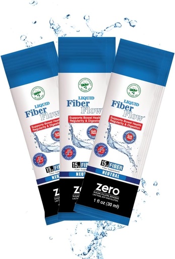 [BRSROFT3CABQAFDH] Nutritional Designs Liquid Fiber Flow Sugar-Free Prebiotic Inulin Fiber Supplement, All Natural Bowel Regularity Drink for Healthy Intestinal Balance, 100 Packets