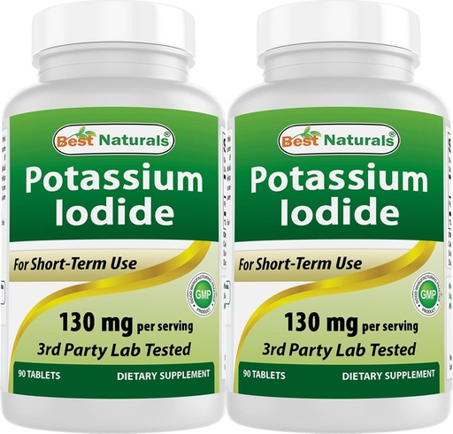 [BRSRMGAFAEHAEC36] Best Naturals Potassium Iodide 130 mg per Serving - Dietary Supplement, 90 Tablets (2)