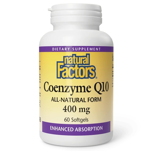 [BRSWIY3QB4PRCFTY] Natural Factors Coenzyme Q10 400mg Softgels, 60-Count