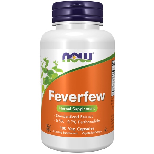 [BRSWIYYPOMNWEG3Y] NOW Supplements, Feverfew with 0.5% - 0.7% Parthenolide, Herbal Supplement, 100 Veg Capsules (Pack of 1)