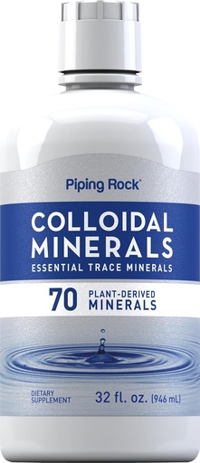 [BRSRMHD7CIIGGA3K] Piping Rock Colloidal Minerals Liquid | 32 fl oz | con 70 Plant-Derived | Essential Trace Supplement | Non aromaed | Vegetariano, Non OGM, Gluten Free