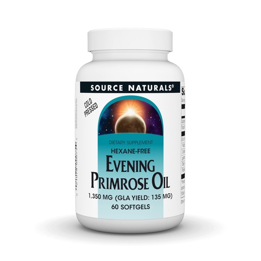 [BRSWIYT3OMAGCG3C] Source Naturals Evening Primrose Oil - Hexane-Free - 1350mg - GLA Yield: 135 mg - Cold-Pressed - 60 Softgels