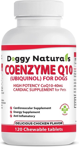 [BRSROEANBEFRYCYZ] Coenzim Q10 High Potency COQ10-40mg UBIQUINOL for Dogs (120 Tab) Made di U.S.A. CoQ10 for Dogs