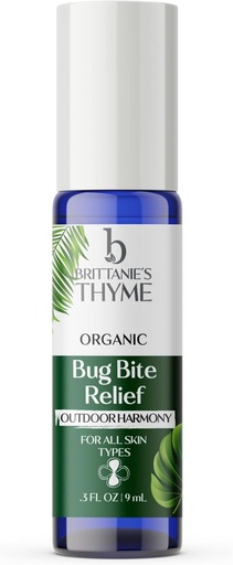 [BRSWGZL5OUAWAGTG] Brittanie's Thyme Organic Bug Bite Relief - .3oz (Pack of 1) – Fast Relief from Stings, Bites, Scrapes and Minor Burns