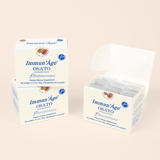 [BRSWYFAPOIBQ2332] IMMUN 'REYGE 3- hónap ellátás - Anti-öregedés, NRF2 aktivátor, Immun Support & Antioxidant, Cellular Energy Production Supplement - 100% japán fermentált papaya por - 3 doboz (30 csomag x 3g dobozonként)